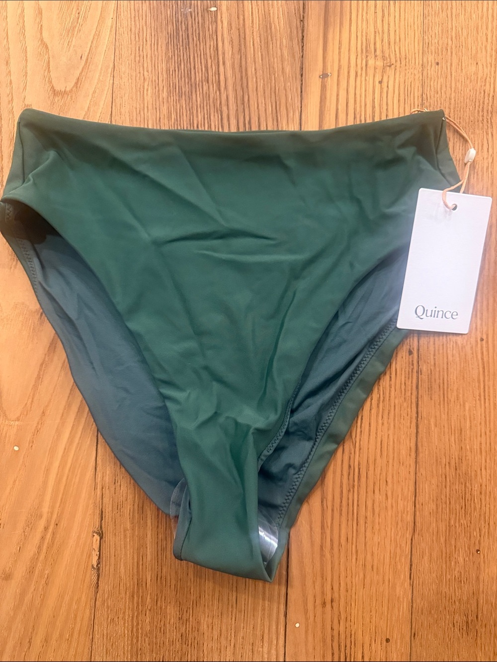 NWT Quince High-Waist Bikini Bottoms in Green - Size Small